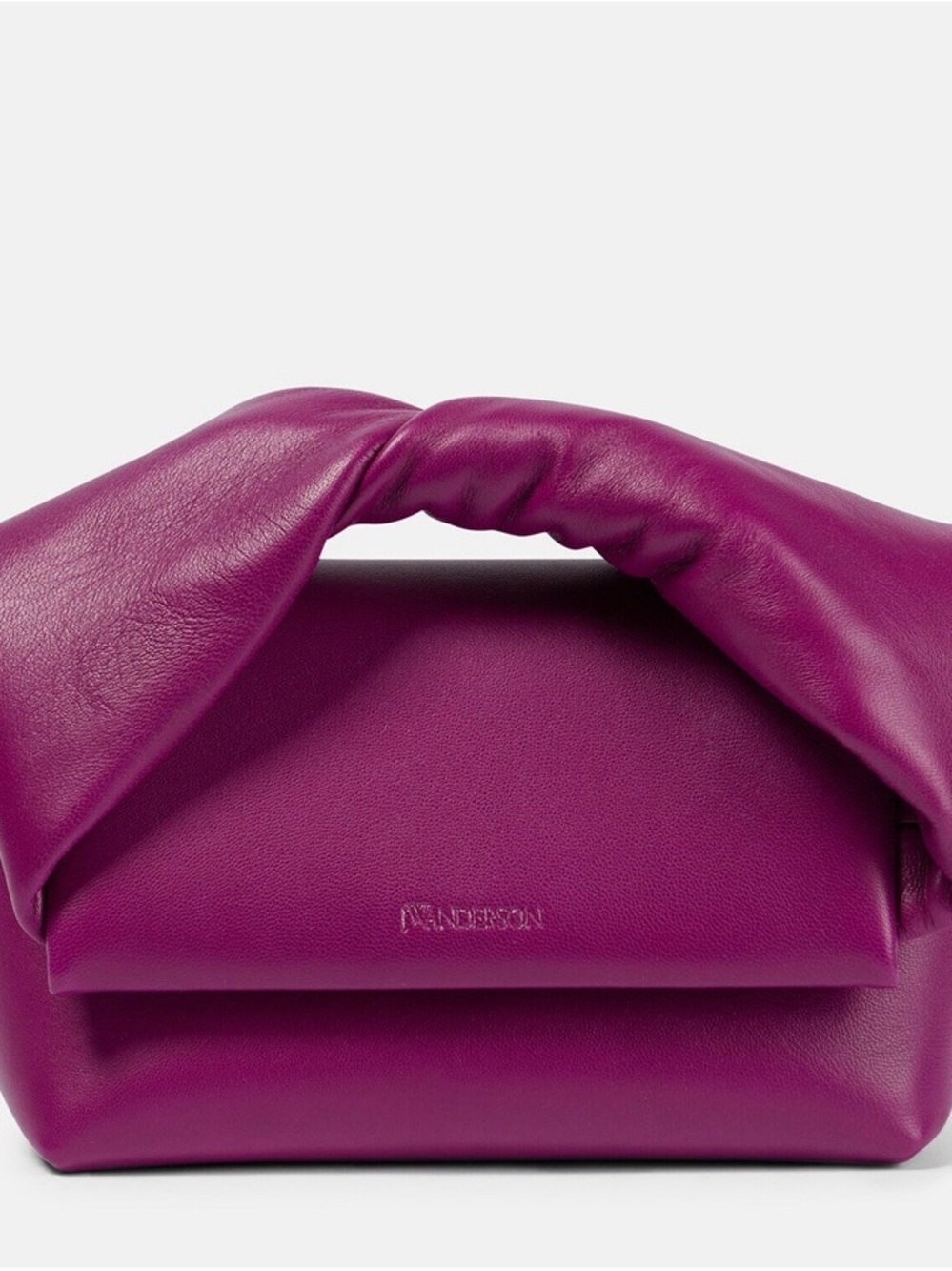 JW Anderson Twister Midi leather shoulder bag fuchsia pink purple
